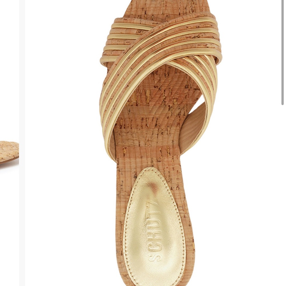 SCHUTZ Gold Criss-Cross Sandals